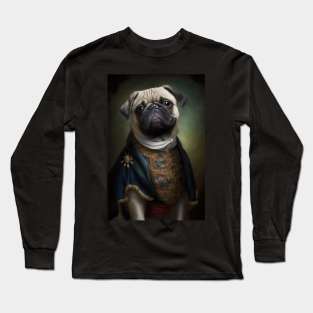 Princely Pug Classic Dog Portrait Long Sleeve T-Shirt